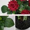Artificial Plants & Flowers in Vase Red Roses Artificial Flowers Potted Plant Faux Silk Flower with Black Pot Fake Rose Flower Arrangement Home Decor Bathroom Shelf Desk Decoration 15 Inch